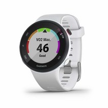 Garmin 포어러너 45S GPS 스마트 워치 39mm 코치 트레이닝 플랜 기능 블랙, White_Watch