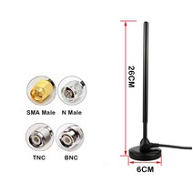 315MHz 강력한 마그네틱 척 안테나 고 이득 35dbi 구리 막대 외부 방수 SMA TNC BNC N 커넥터 RG58 3m 케이, 03 TNC MALE