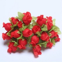 12pcs 미니 인공 꽃 실크 장미 꽃 꽃다발 웨딩 파티 홈 장식 DIY 화환 스크랩북 액세서리, 빨간색