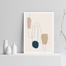 마니앤솔 추상액자 테이블 라인아트 특대, 네이비