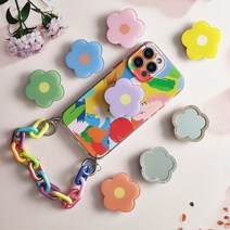 그립팝 스마트톡 핸드폰 그립톡톡 홀더 손잡이 꽃 거울 곰돌이 강아지 미러 에폭시 대형, M31_스트로베리밀크