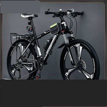 산악전용 자전거 입문 여성용 남성용 어린이용, 스틸 프레임 스포크블랙 실버 24인치 21단