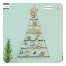 벽트리 우드 카페 크리스마스 트리 장식 오너먼트 전구 앵두 별 가랜드 소품, 단품