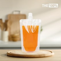 THE100% 스파우트 파우치 투명 음료파우치 쥬스팩 음료팩 200ml 11파이 50매, 1개
