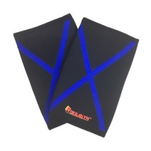 Roegadyn 7mm 크로스 뻣뻣한 네오프렌 무릎 패드 스포츠 압축 무릎 슬리브 용 전문 품질 무릎 보호대 지원 슬리브, 푸른, s