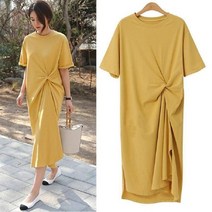 여성을위한 Sundresses 한국어 버전 여름 2022 패션 플러스 사이즈 캐주얼 여성 드레스 새로운 슬림 롱 t-셔츠