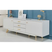 모던럭셔리 골드포인트 우드 3단서랍 거실장1800(6색) 깔끔한 티비 디자인, 인디핑크