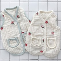 시원한 강아지옷 봄 여름옷 실내복 오가닉 피치 조끼, 화이트