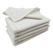 GFI LINEN CLUBS 멋진 흰색 천 냅킨 화이트 테이블 일상용 면 40.6x40.6cm(16x16인치) 헴스티치 패브릭 세탁기 세탁 가능한 디너 12개 세트