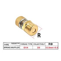 공압 배기 머플러 소음기 1/8 1/4 3/8 1/2 BSP 수나사 공기 소음 황동 조정 가능한 긴 짧은 BSL M5, 20 spring muffler 02