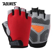 야구장갑 배팅장갑 AOLIKES-사이클링 장갑 MTB 도로 승마 안티 슬립 캠핑 하이킹 체육관 스포츠 자전거 반, 13 Type--B Red_04 XL