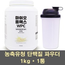 프로틴파우더 단백질 류신 가루 쉐이크 보충제 여자 헬스 BCAA 유청단백질 농축유청 WPC 포대유청 고단백 운동전후 근육 마이오, 1통, 1kg
