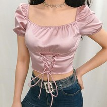 핑크 블라우스 스퀘어 쉬폰 레이스 핫 인디 20대 30대 봄 패션 출근복 데일리룩