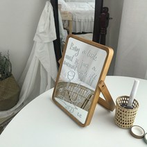 원목 화장대 거울 우드 접이식 탁상 화장 거울, 거울(펜포함)