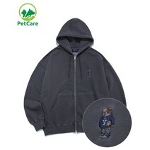 YALE (23SS) EMBROIDERY UNIVERSITY DAN HOODIE ZIP UP PG CHARCOAL