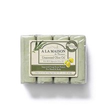 [정품] A LA MAISON 무향 올리브 오일 바 비누 - 트리플 프렌치 밀드 천연 모이, 14.1 Ounce (Pack of 1)