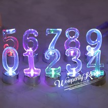 와우파티코리아 LED 숫자 초(실버) 1개, 숫자 3