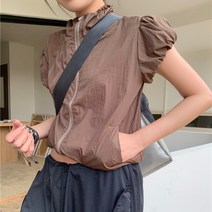 하이넥 집업 펌킨 숏슬리브 자켓 2J110822