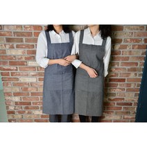 오가닉라이프 린넨 스트라이프 앞치마 심플 공방 요리 주방 국내산 예쁜, 린넨 스트라이프 앞치마 (그레이(주머니가로))