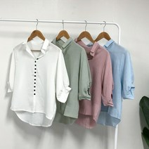 [리즈데이즈] 지뉴 카라 아사면 버튼 블라우스