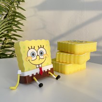 스폰지밥 수세미 홀더 세트 걸이 거치대 받침대 씽크대 싱크대, 수세미3개+홀더