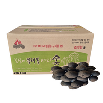 조개탄 야자숯 착화탄 브리켓 숯 블랙볼 12kg, 2kg 6개 1박스