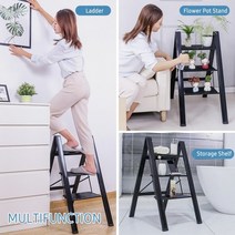 사다리 과수원 농기계 작업용 이동형 계단형 복층 3단계 접이식 스툴 미끄럼 방지 와이드 페달 330ls 알루, 02 silver