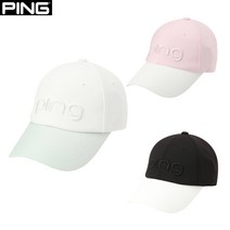 핑 핑(PING) 골프웨어 여성 뒷리본 챙배색 6쪽캡 모자 121B1CP654_WHPKBK