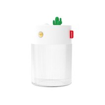 가열식가습기 USB 충전식 무선 초음파 선인장 가습기 아로마 디퓨저 650ML LED 라이트 2000mAh 배터리 휴, 01 White