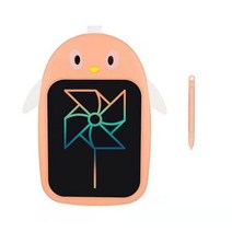 휴대용모니터 태블릿 터치 듀얼 보조 안드로이드 포터블 LCD 귀여운 휴대용 펭귄 쓰기 펜 한 번 클릭 삭제 낙서 보드 세트 어린이를위한 교육 완구 어린이, 분홍색, [01] 분홍색