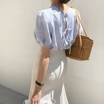 [레티고] 뒷트임 벌룬 블라우스