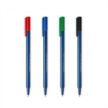 스테들러 437 삼각 볼펜 F M, M 블루(3)