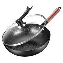 가벼운 경질 웍 이연복웍 인덕션 웤 대형 철 인덕션용 궁중팬 백종원 팬 중국, 32cm 프라이팬+뚜껑