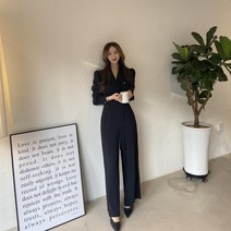 ﻿[크림컬러추가 단독진행 / 주문폭주 재진행! / 하객코디 / 여리핏만들어주는 마법수트 / 국내생산] 벨트세트 여리핏 찰랑 와이드 점프수트 2color (3시 이전 당일발송)