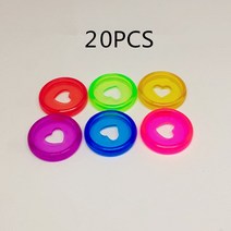 20PCS23MM 버섯 구멍 바인딩 버클 여자에 적합 루스 리프 메모장 젤리 컬러 투명 플라스틱 사랑 바인딩 디, 07 mixed color