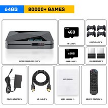 오락기 레트로 옛날오락기 가정용 오락실 게임기 슈퍼 콘솔 X2 PRO 게임 100K 70 에뮬레이터와 호환 4K UHD 24G 50 GWifiBT 지원, X2PRO647064+AU