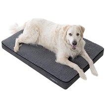 Snuggle Pedic 메모리 폼 강아지 침대 플러시 방수 반려동물 탈착식 내부 및 외부 커버 미끄럼 방지 바닥 인조 스웨이드 원단 대형견용 정형외과 미국직송, X-Large