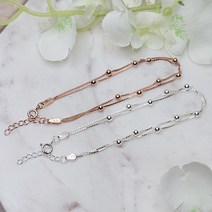 실버925 두줄 0.8박스체인 3mm은볼 땜 실버 팔찌 bracelet / 실버전문 올스샵
