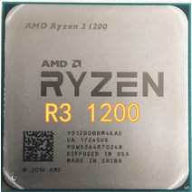 AMD Ryzen 3 1200 3.1 GHz 쿼드 코어 스레드 CPU 프로세서 YD1200BBM4KAE 소켓 라이젠 씨피유 쿨러 미포함, 한개옵션0