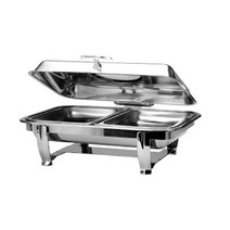 제호 JH-004 은장스탠드 22호 전기용 뷔페접시 용기 사각 슬로우다운 챠핑디쉬 더블