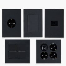 제일 다크블랙 전기 전등 스위치 커버 매입 매립 콘센트 설치 교체 방우형 맹커버 보조대 모음, 14.콘센트2구
