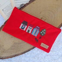 인조이박스 핸드메이드 천 지퍼 얇은 장지갑 여성 여학생 HAUWAL