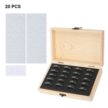 동전 저장 상자 20/30/50/100PCS 조절 항산화 나무 기념 컬렉션 케이스 조정 패드, 20PCS
