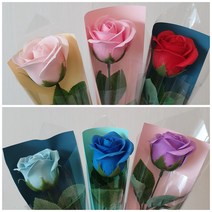 늘솜아뜰리에 비누장미 1송이 꽃다발 비누꽃 한송이 미니꽃다발/ 기념일/ 행사용/ 단체선물/ 단체주문, 퍼플