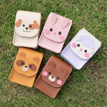 [클릭해바] 가죽 크로스백 동물 캐릭터 만들기 재료 세트 DIY 유아 바느질 공예 미니 패키지 인조 방과후 취미 가방 키트 실습 실꿰기 단체 수업, 토끼+스티커