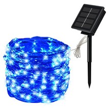 태양광정원등태양 문자열 조명 정원 방수 야외 장식 웨딩 구리 와이어, 07 Blue_02 10M100LED