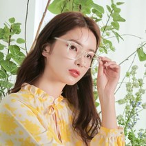 멜라크메 동글이 캣츠 뿔테 투명 자외선 블루라이트 차단 안경테