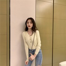스웨터니트이너셔츠 브이넥 긴소매 상의 블랙 여자스웨터코디 여성 봄가을 얇은 핏아우터 2445920969