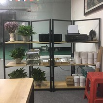 인테리어가벽 철제 북유럽 셀프 사무실 낮은 원룸 수납장 공간분리 원목 카페 파티션 만들기, 사선삼단길이180*깊이36*높이135