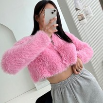 [제이0](4color) 푸들 앙고라 크롭 가디건